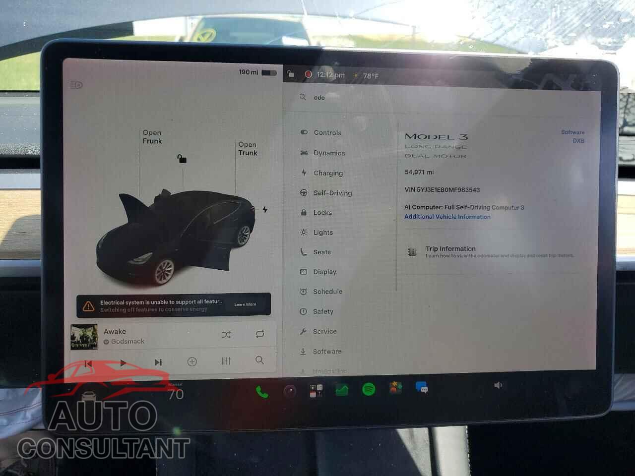 TESLA MODEL 3 2021 - 5YJ3E1EB0MF983543