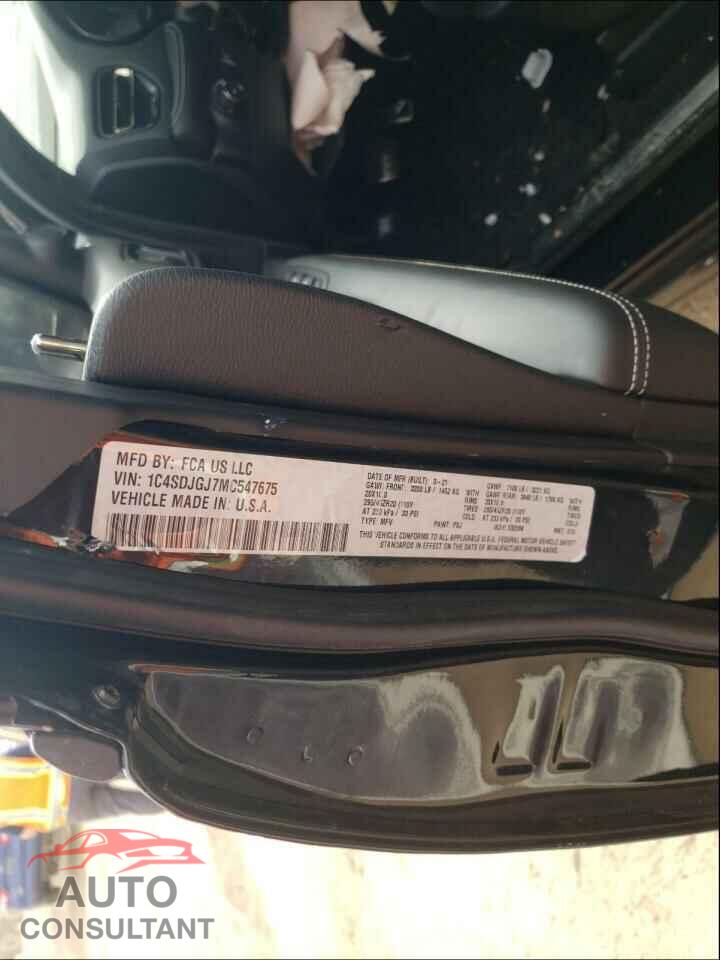 DODGE DURANGO 2021 - 1C4SDJGJ7MC547675