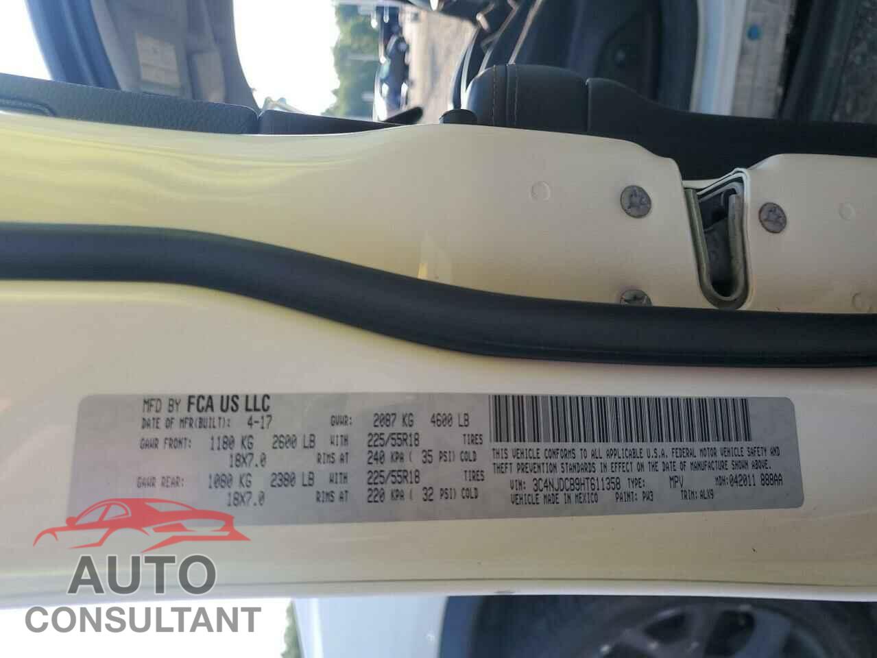 JEEP COMPASS 2017 - 3C4NJDCB9HT611358