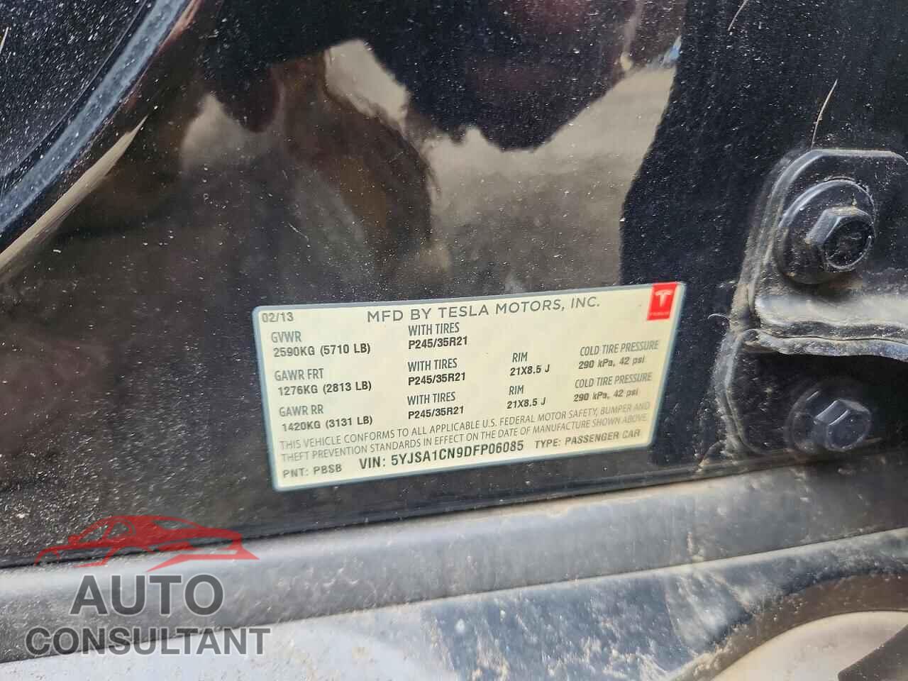 TESLA MODEL S 2013 - 5YJSA1CN9DFP06085
