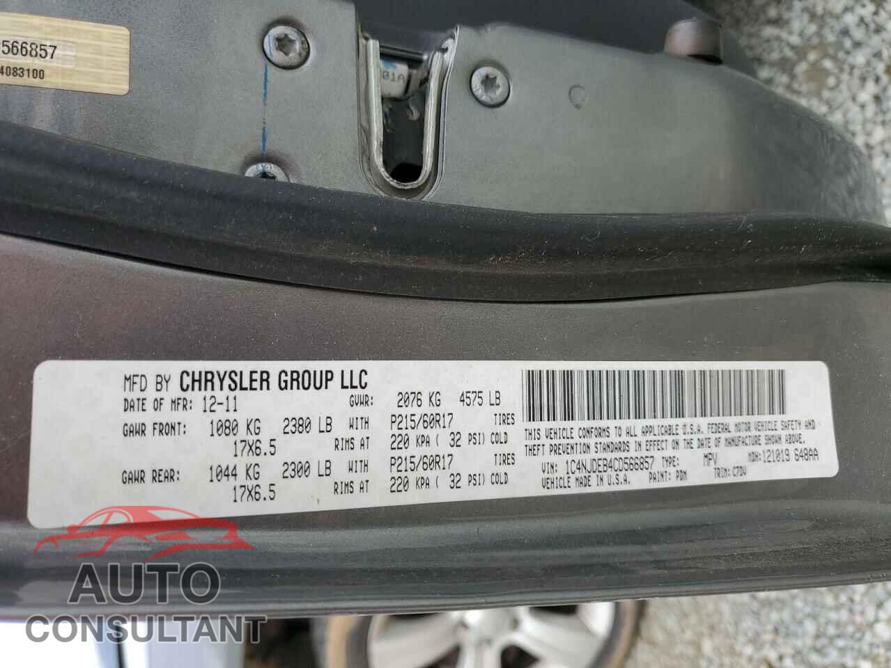 JEEP COMPASS 2012 - 1C4NJDEB4CD566857
