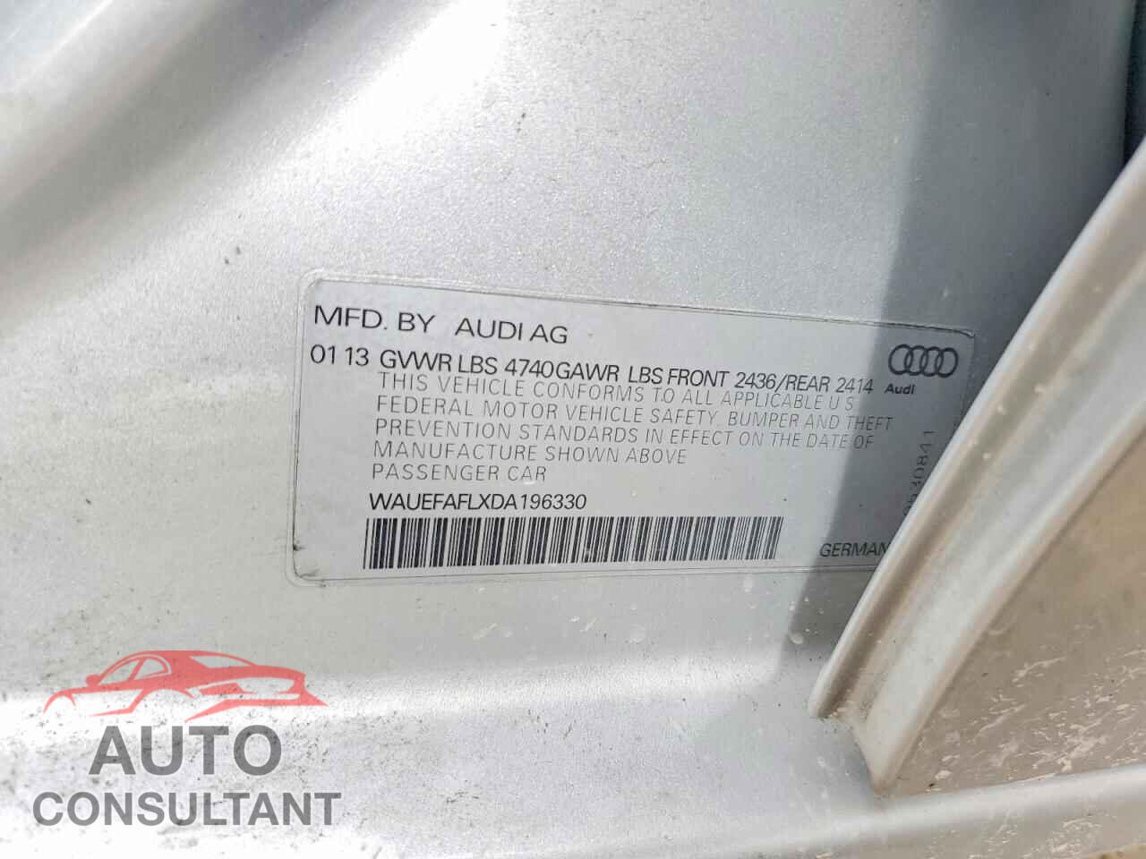 AUDI A4 2013 - WAUEFAFLXDA196330