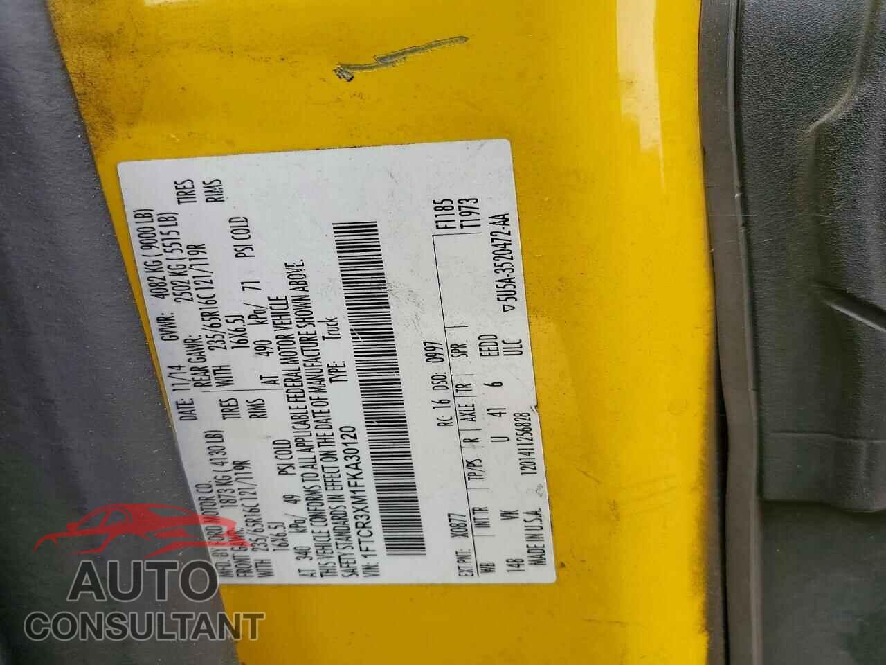 FORD TRANSIT 2015 - 1FTCR3XM1FKA30120