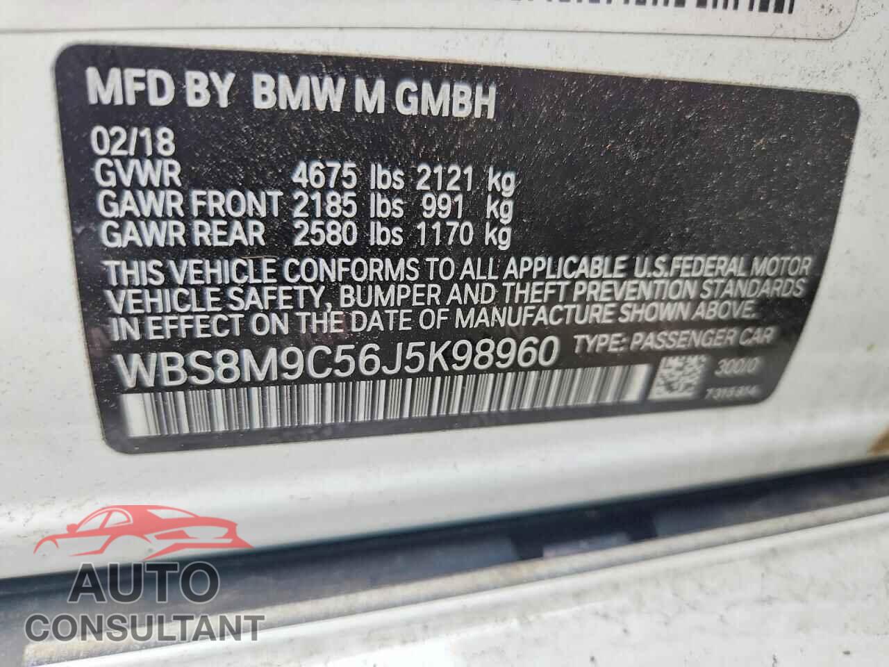 BMW M3 2018 - WBS8M9C56J5K98960
