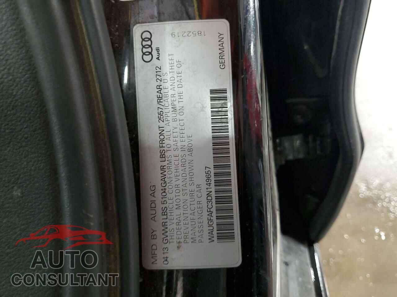 AUDI A6 2013 - WAUGFAFC3DN149657