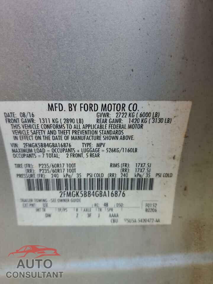 FORD FLEX 2016 - 2FMGK5B84GBA16876