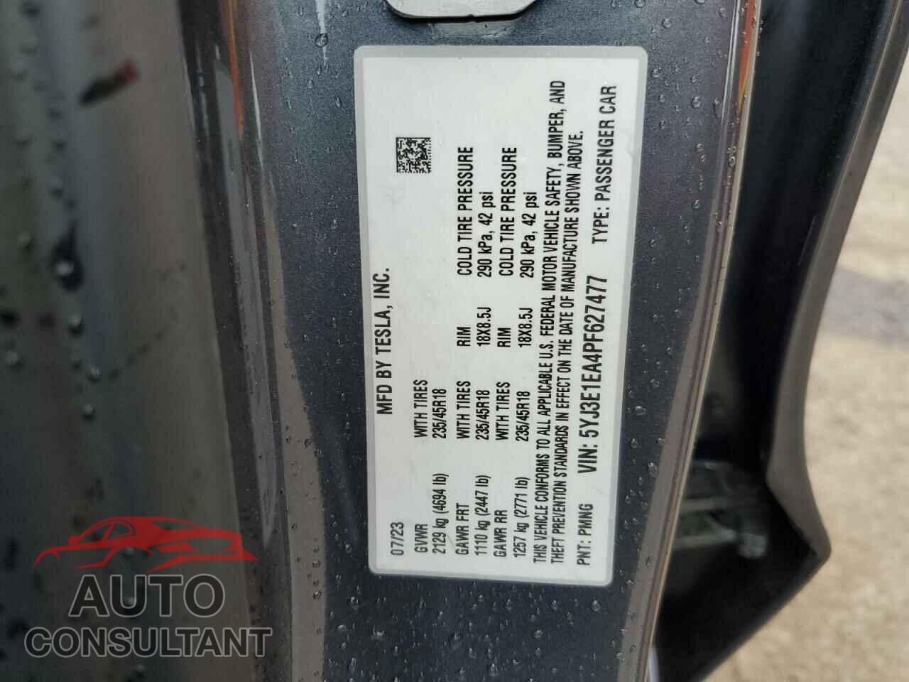 TESLA MODEL 3 2023 - 5YJ3E1EA4PF627477