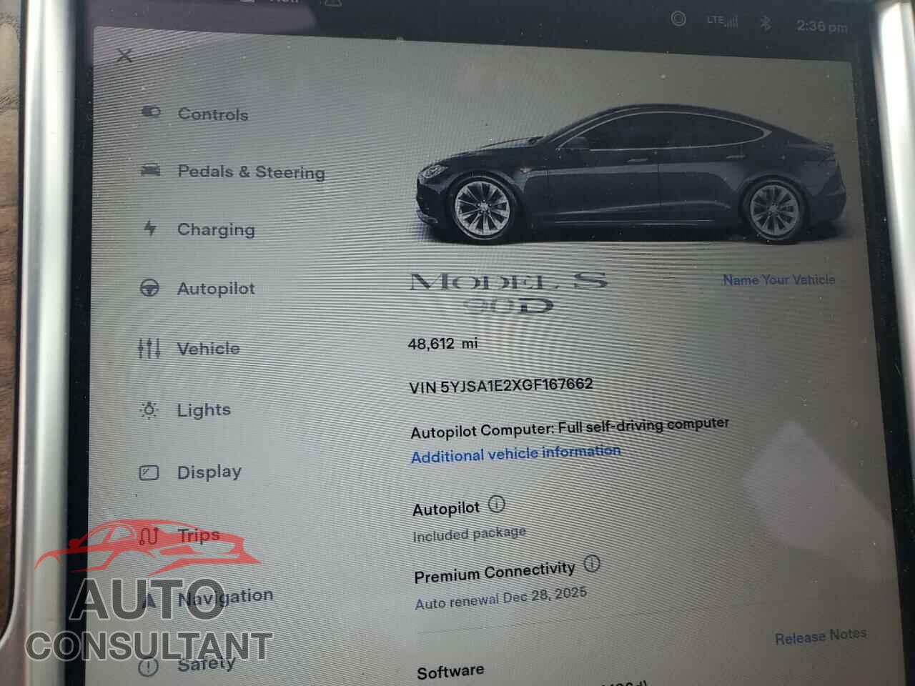 TESLA MODEL S 2016 - 5YJSA1E2XGF167662