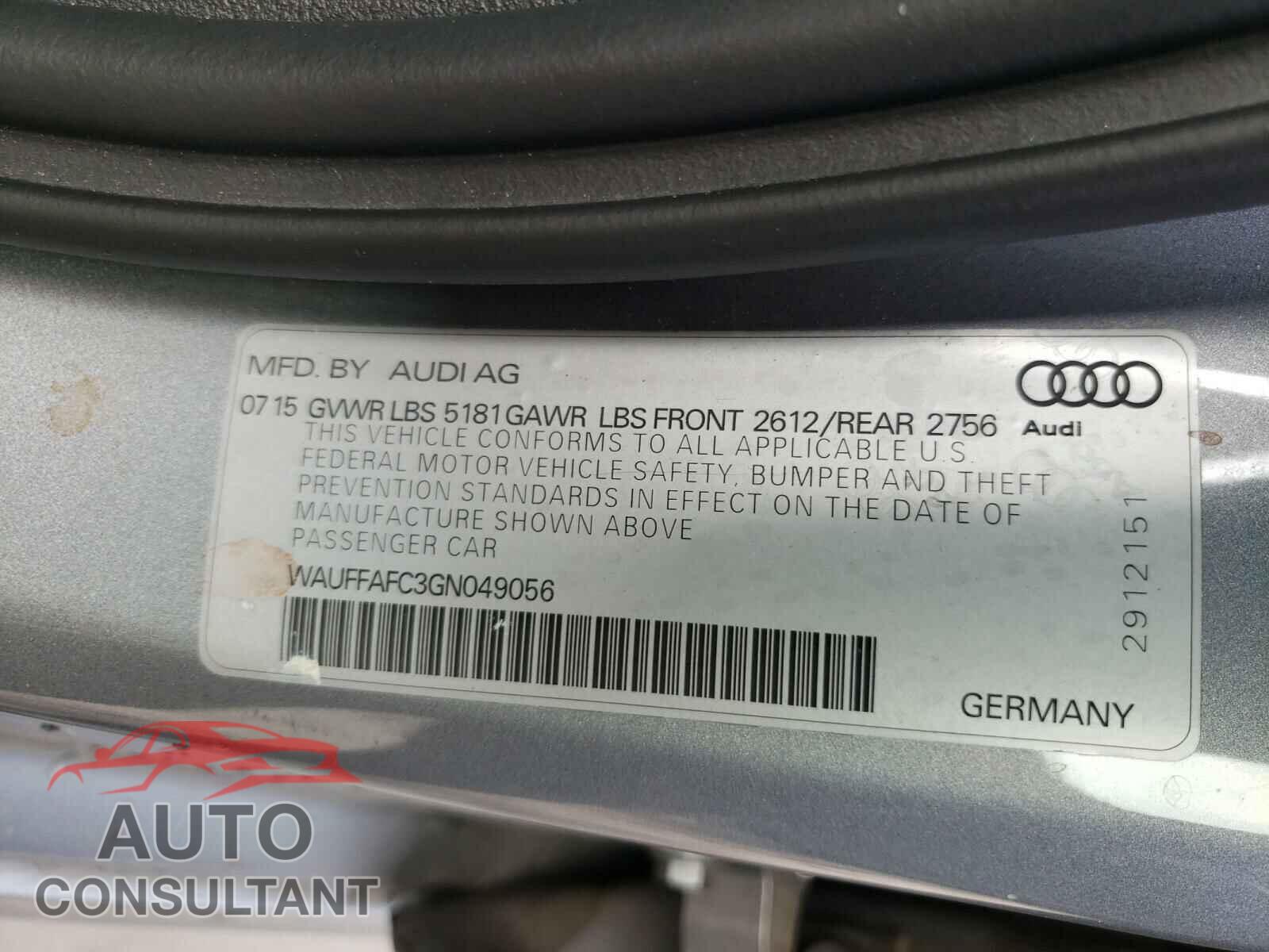 AUDI A6 2016 - WAUFFAFC3GN049056