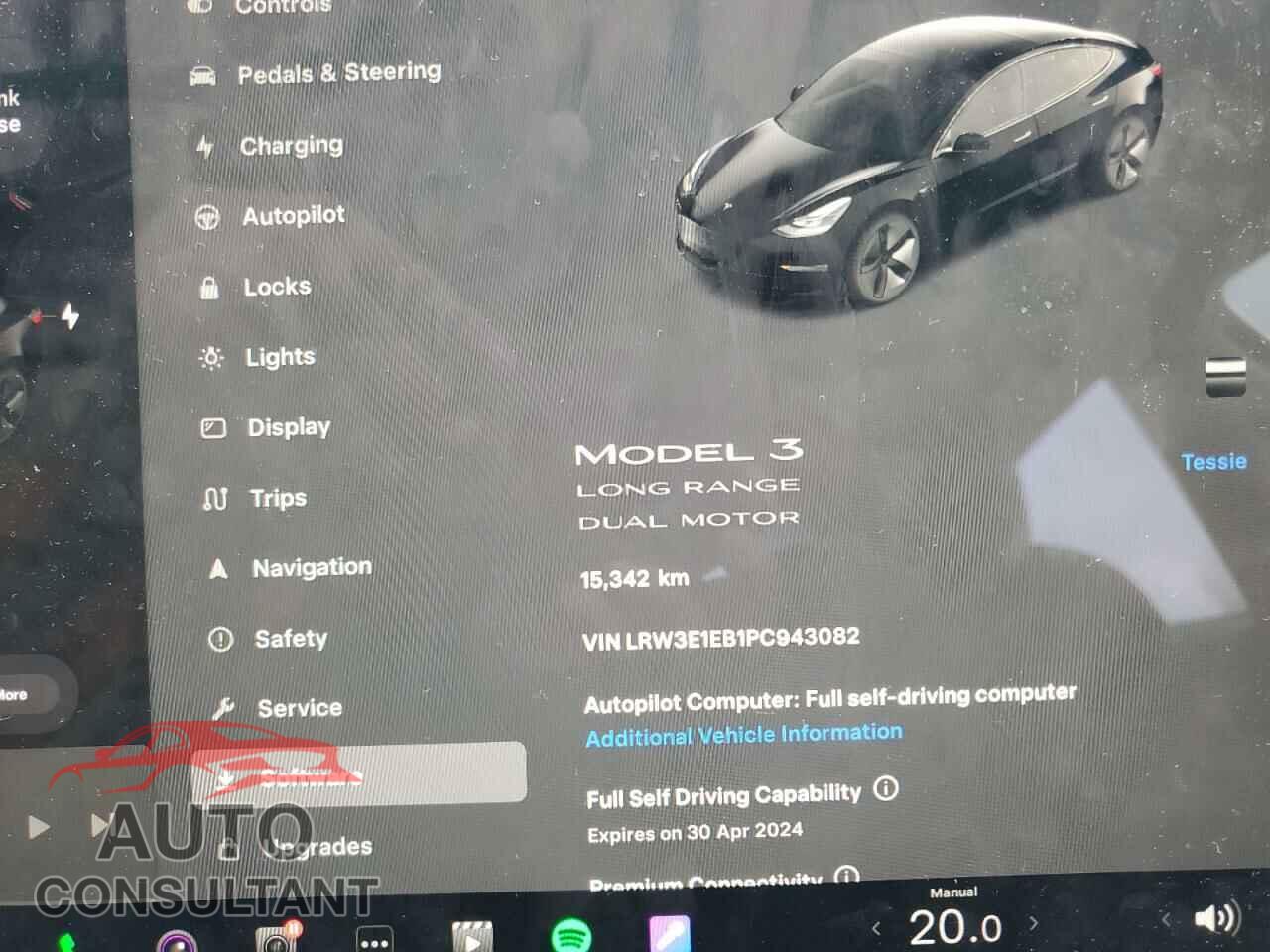 TESLA MODEL 3 2023 - LRW3E1EB1PC943082