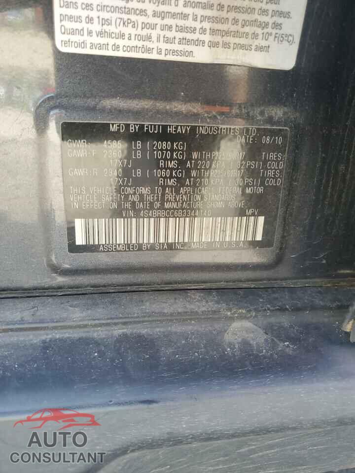 SUBARU OUTBACK 2011 - 4S4BRBCC6B3344140