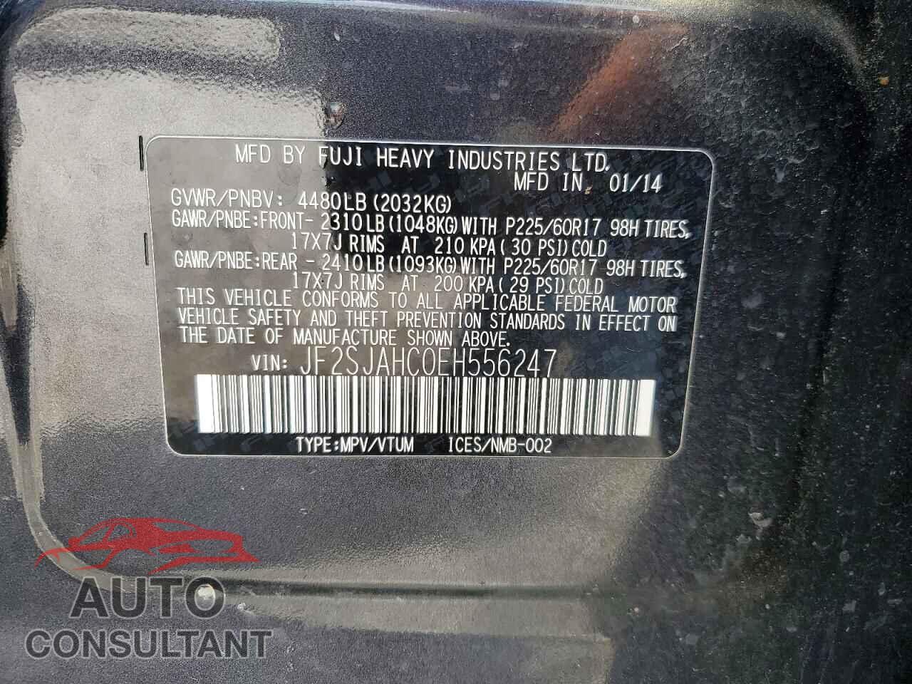 SUBARU FORESTER 2014 - JF2SJAHC0EH556247