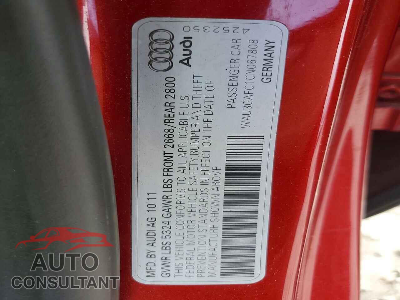 AUDI A7 2012 - WAU3GAFC1CN067808