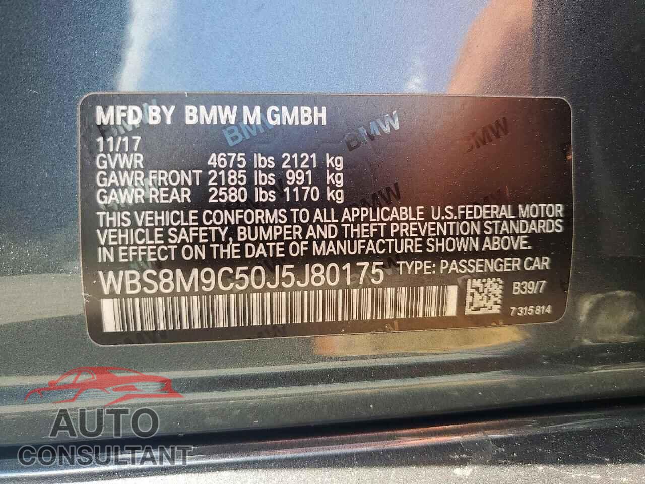 BMW M3 2018 - WBS8M9C50J5J80175