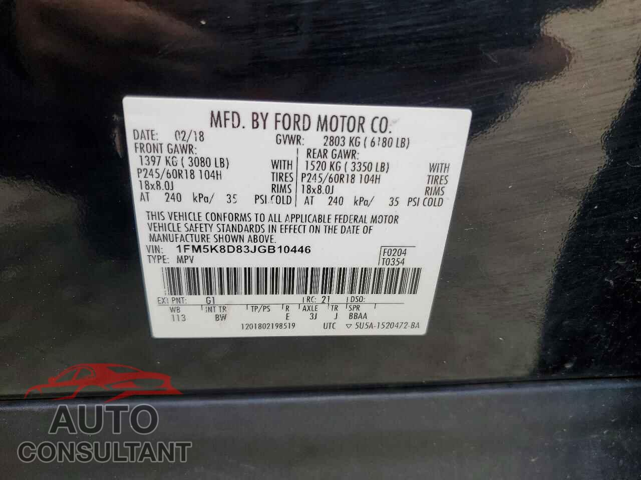 FORD EXPLORER 2018 - 1FM5K8D83JGB10446