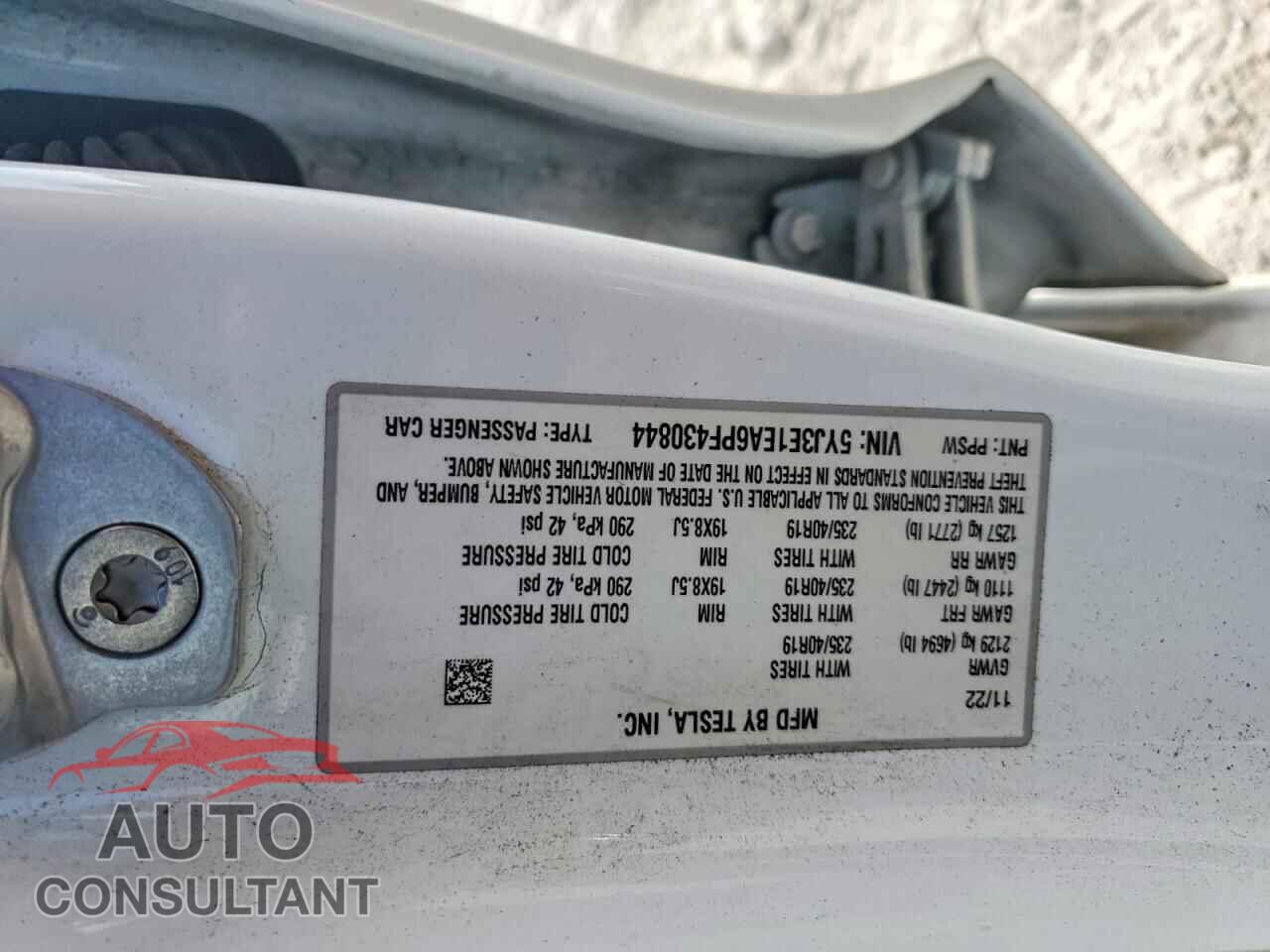 TESLA MODEL 3 2023 - 5YJ3E1EA6PF430844