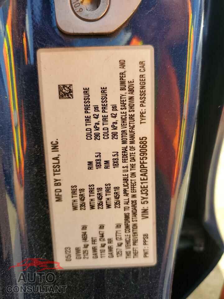 TESLA MODEL 3 2023 - 5YJ3E1EA0PF590685