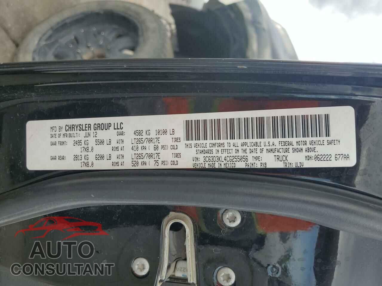 DODGE RAM 3500 2012 - 3C63D3KL4CG255056