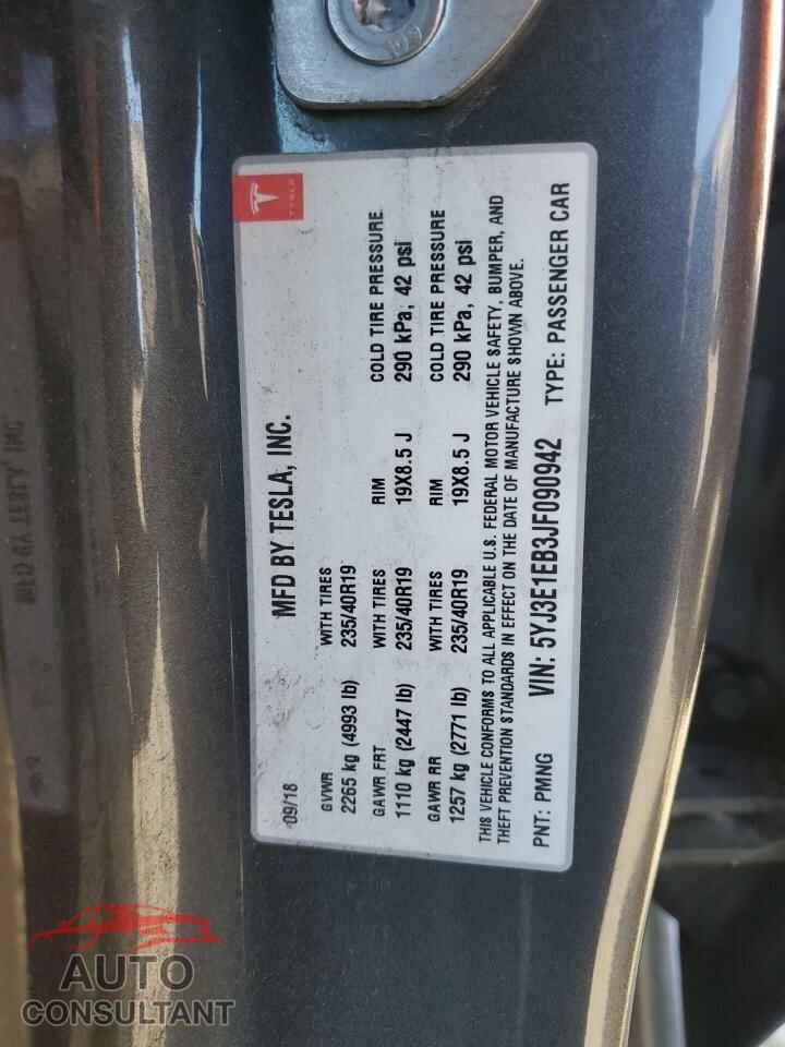 TESLA MODEL 3 2018 - 5YJ3E1EB3JF090942