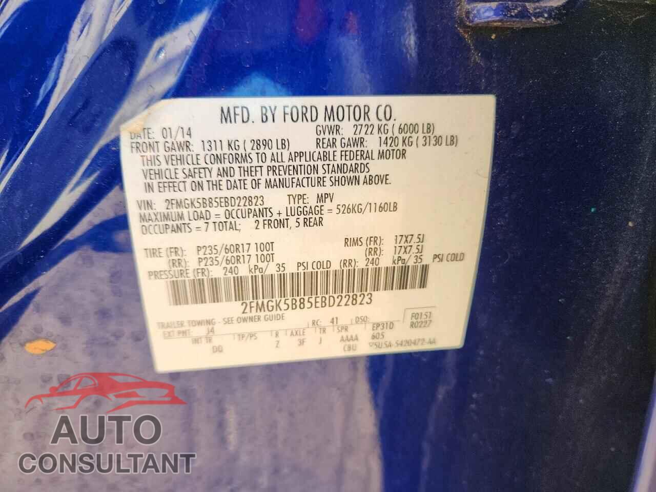 FORD FLEX 2014 - 2FMGK5B85EBD22823