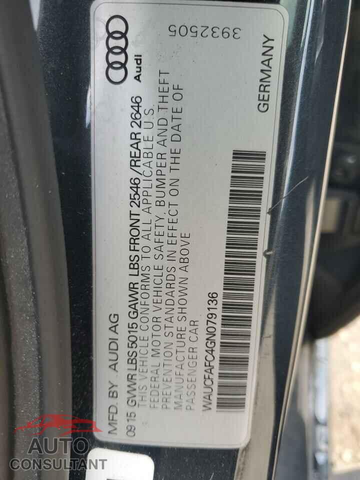 AUDI A6 2016 - WAUCFAFC4GN079136