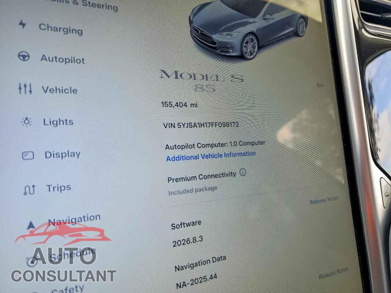 TESLA MODEL S 2015 - 5YJSA1H17FF098172