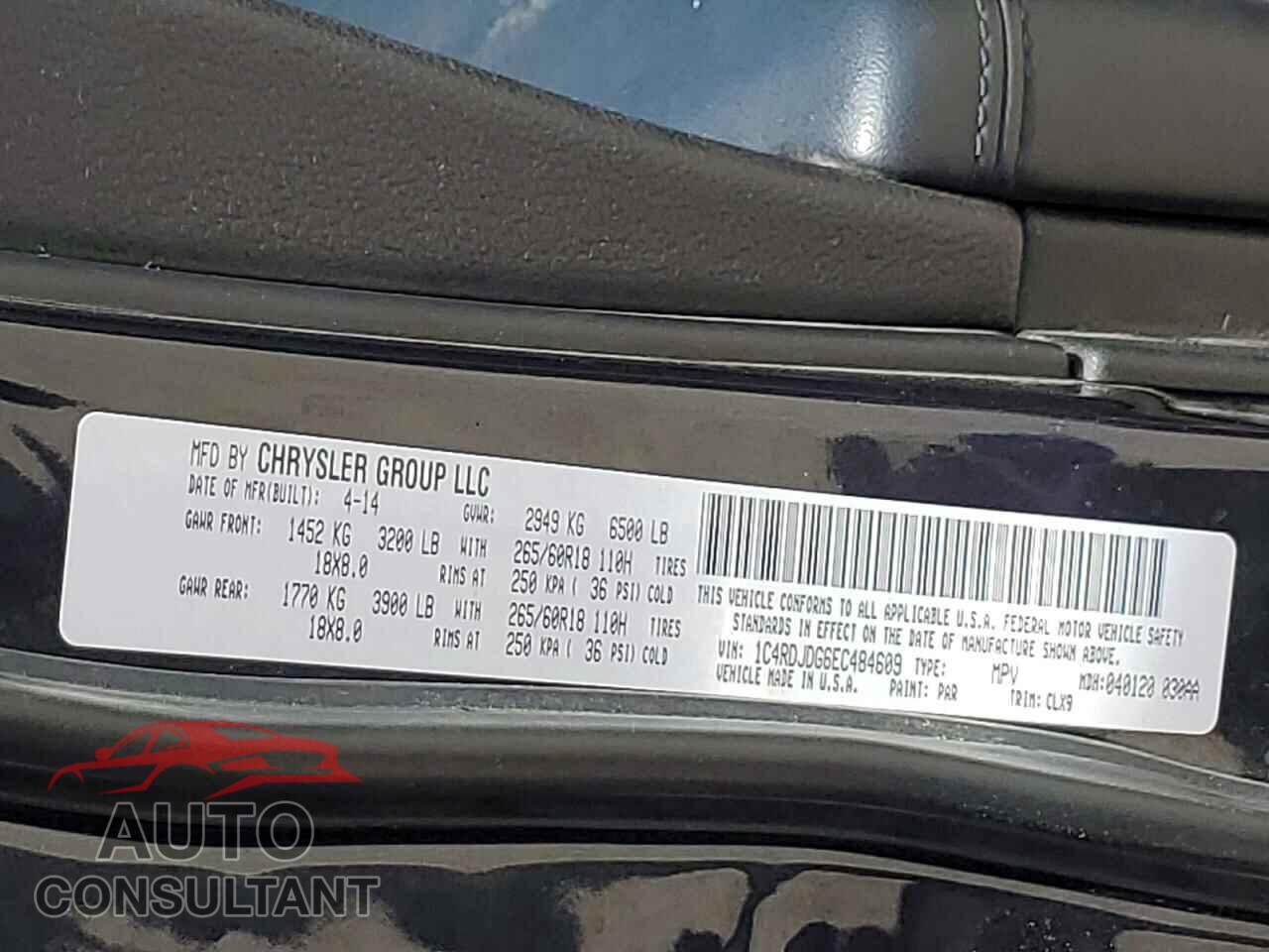 DODGE DURANGO 2014 - 1C4RDJDG6EC484609