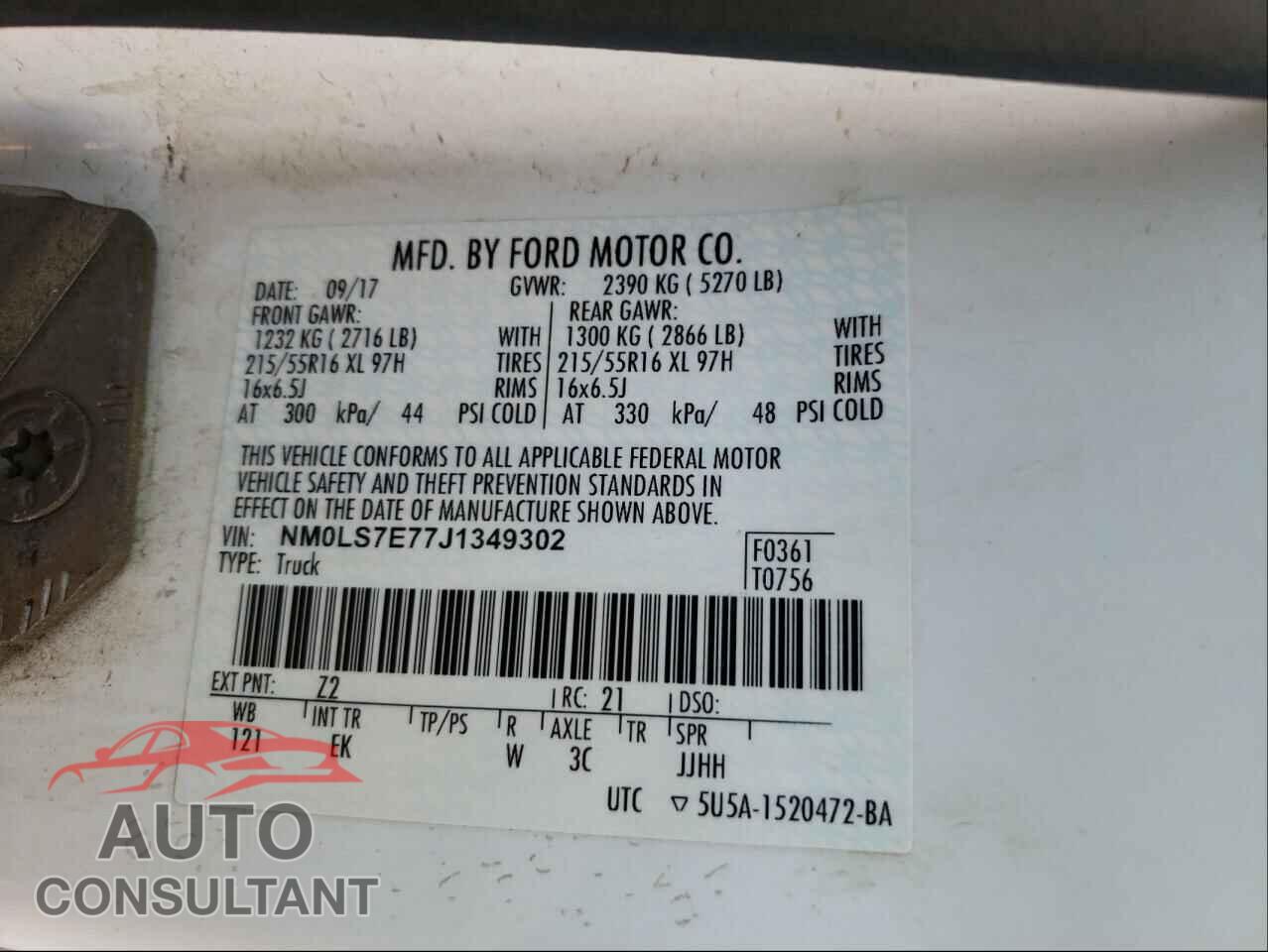 FORD TRANSIT CO 2018 - NM0LS7E77J1349302