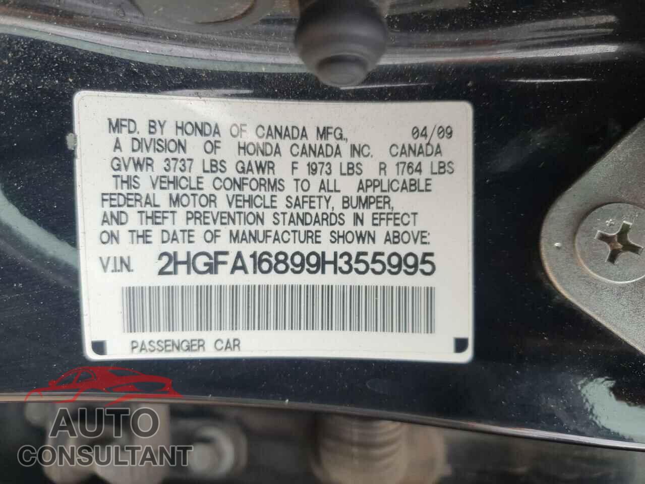 HONDA CIVIC 2009 - 2HGFA16899H355995