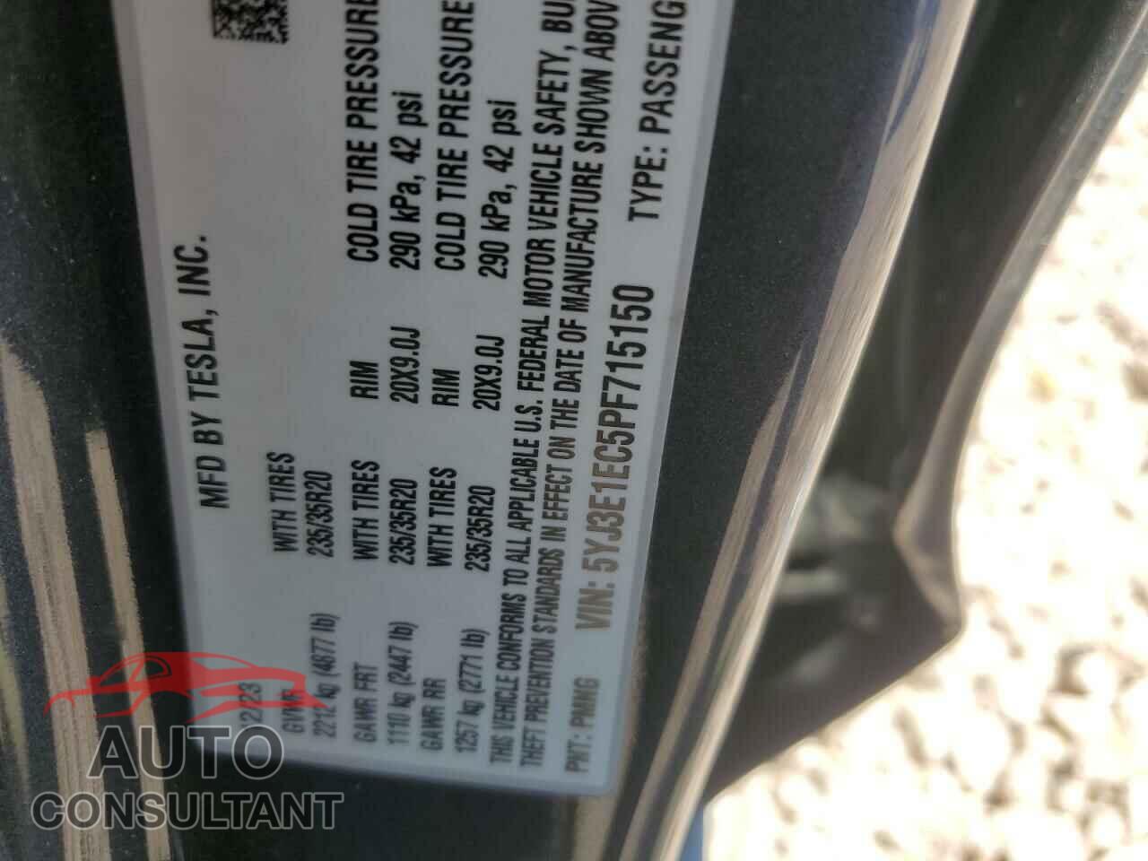 TESLA MODEL 3 2023 - 5YJ3E1EC5PF715150