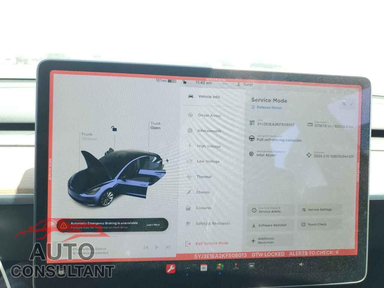 TESLA MODEL 3 2019 - 5YJ3E1EA2KF508013