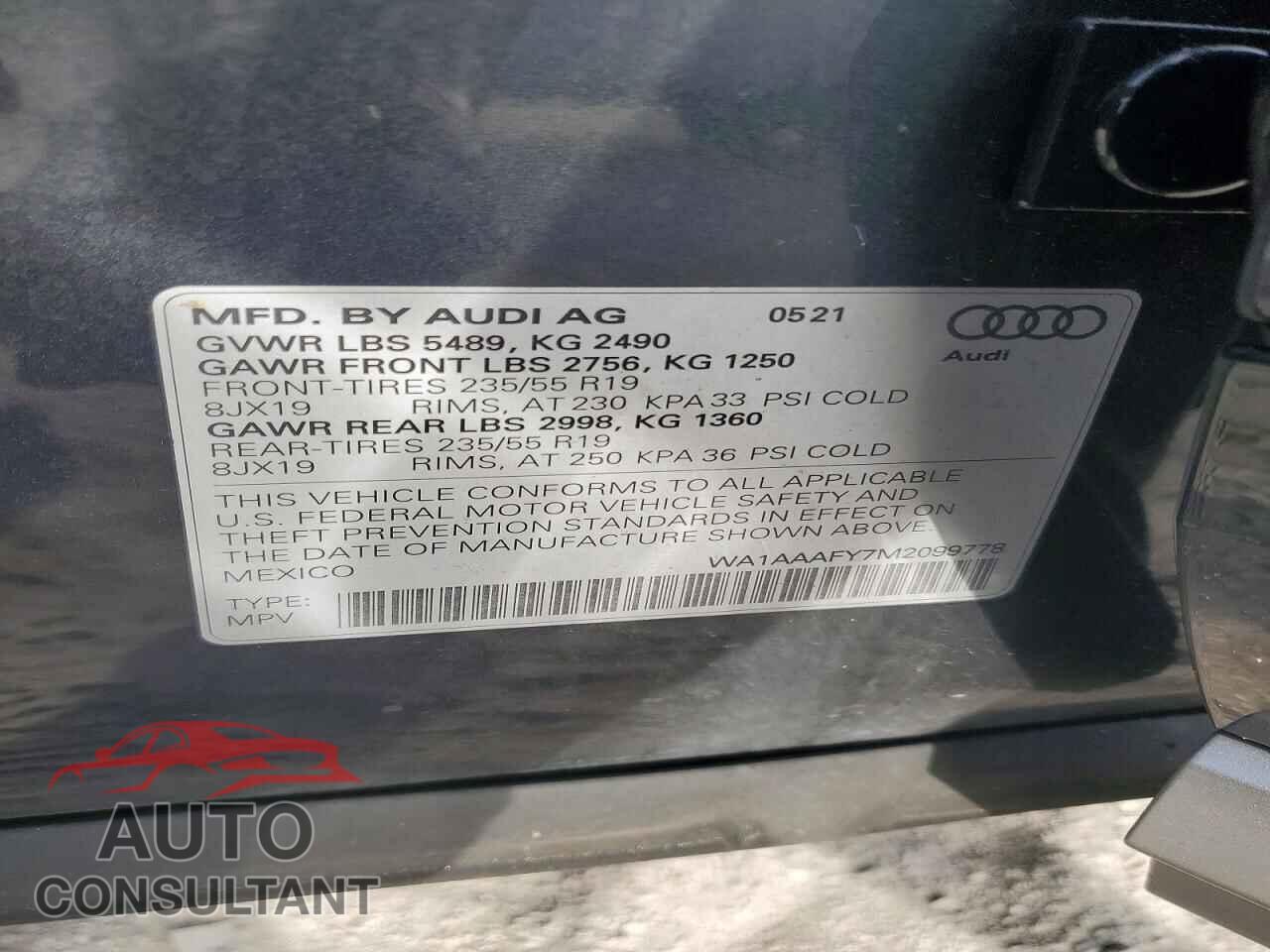 AUDI Q5 2021 - WA1AAAFY7M2099778