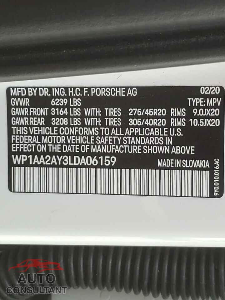 PORSCHE CAYENNE 2020 - WP1AA2AY3LDA06159