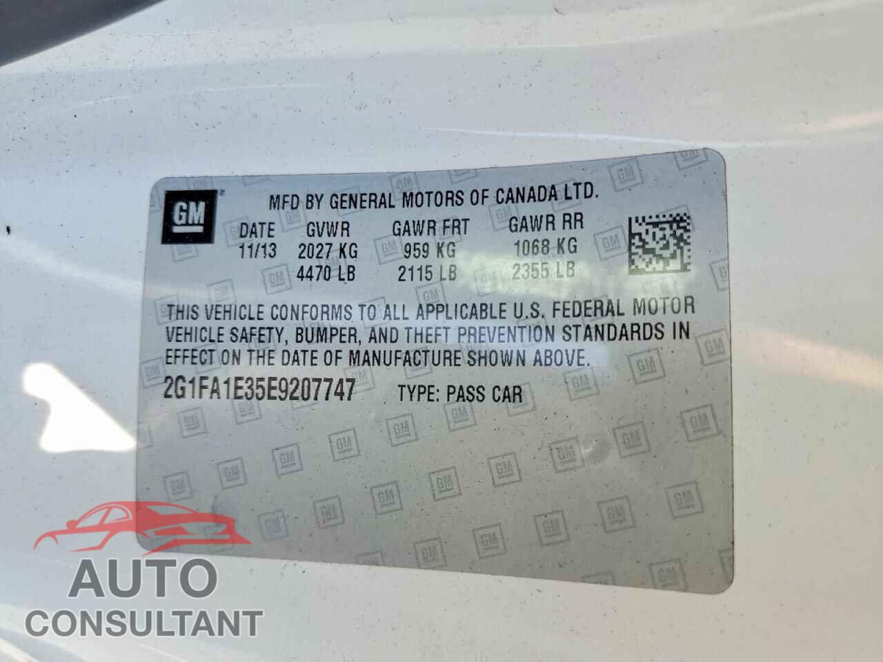 CHEVROLET CAMARO 2014 - 2G1FA1E35E9207747