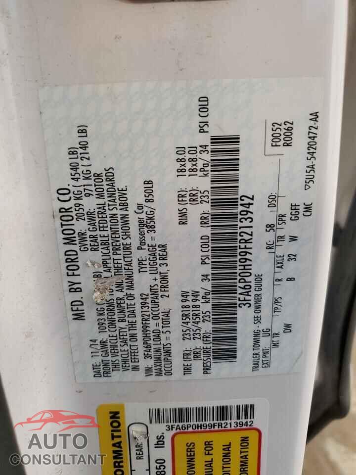 FORD FUSION 2015 - 3FA6P0H99FR213942