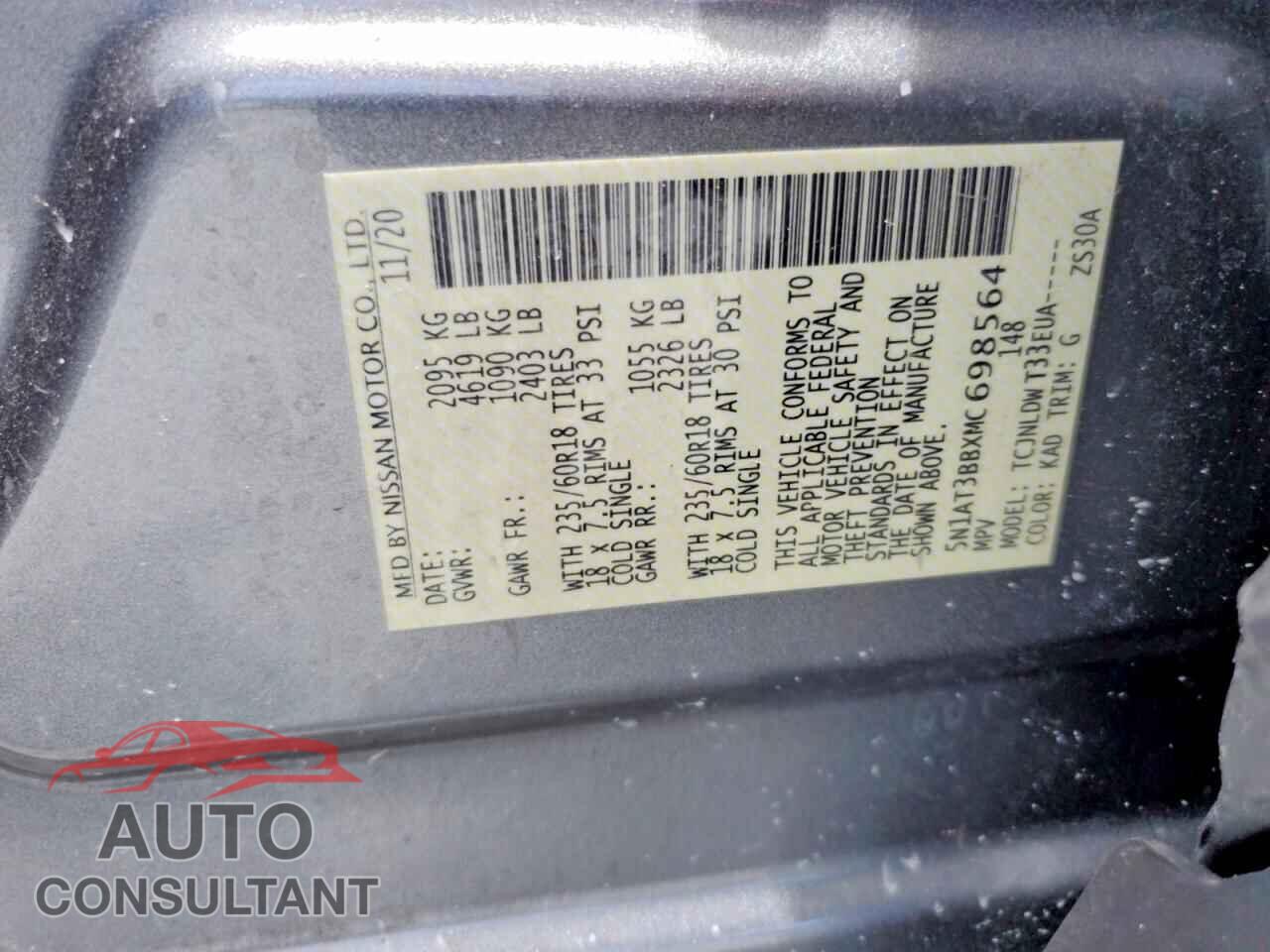 NISSAN ROGUE 2021 - 5N1AT3BBXMC698564