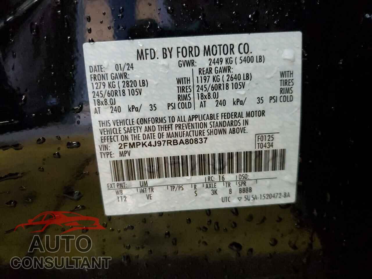 FORD EDGE 2024 - 2FMPK4J97RBA80837