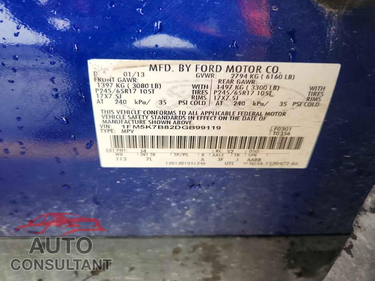 FORD EXPLORER 2013 - 1FM5K7B82DGB99119