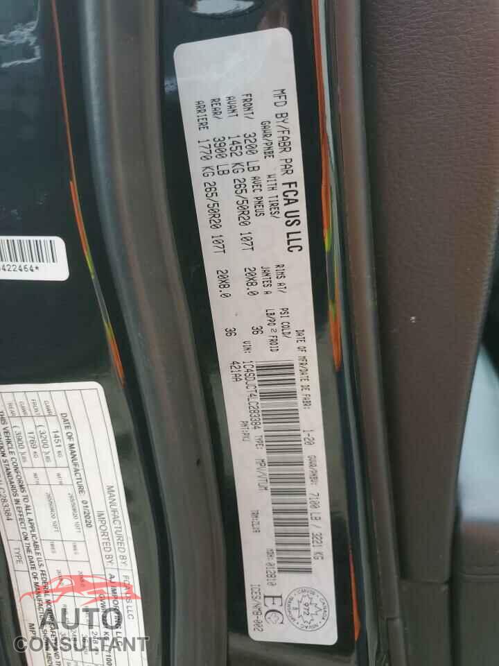 DODGE DURANGO 2020 - 1C4SDJCT4LC283384