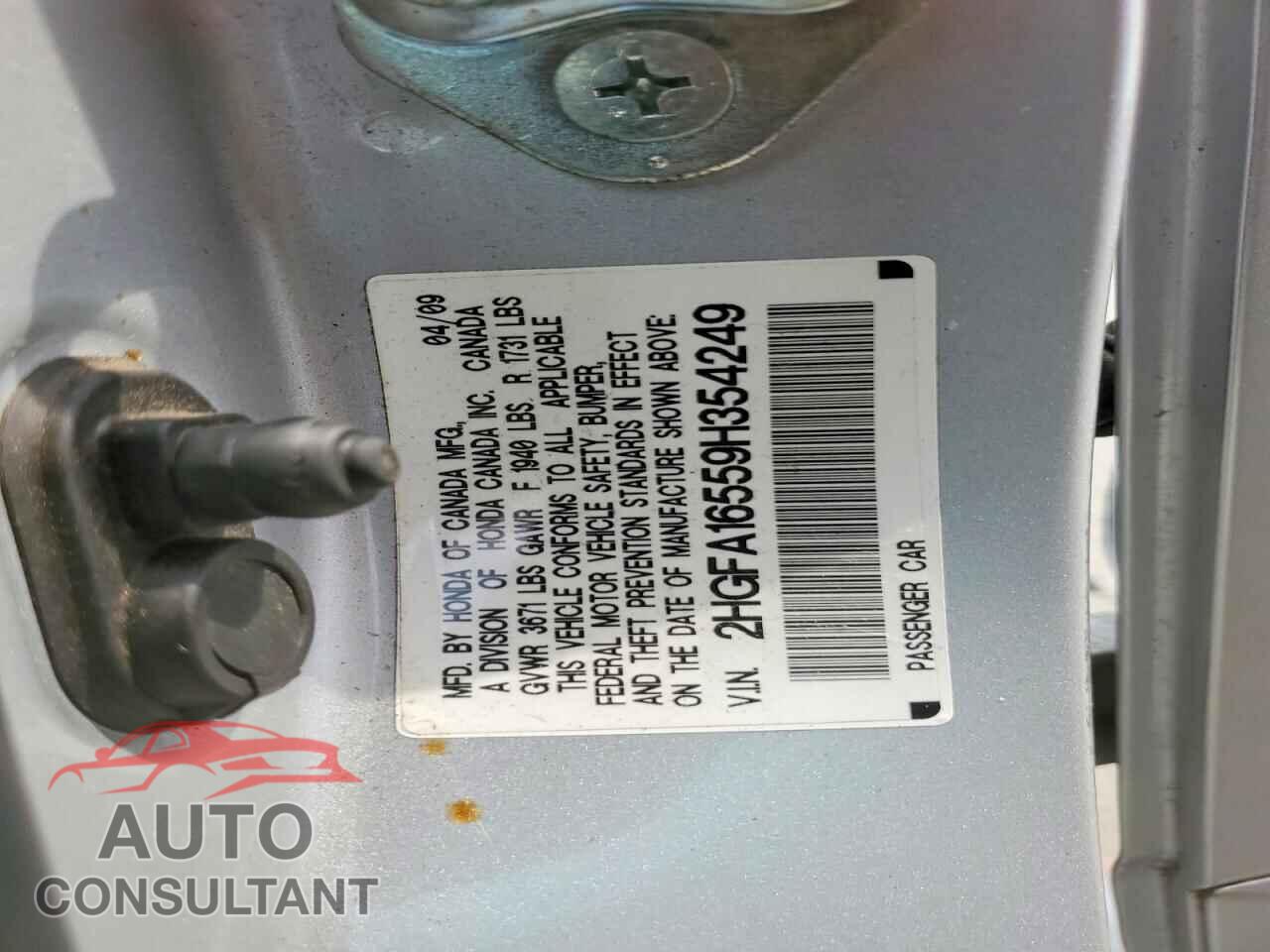HONDA CIVIC 2009 - 2HGFA16559H354249