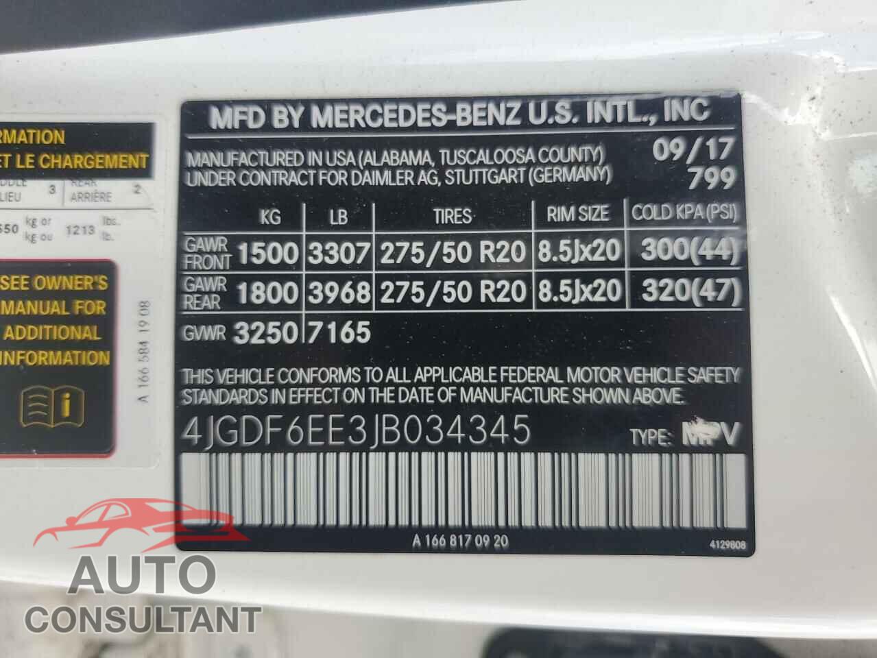 MERCEDES-BENZ GLS-CLASS 2018 - 4JGDF6EE3JB034345
