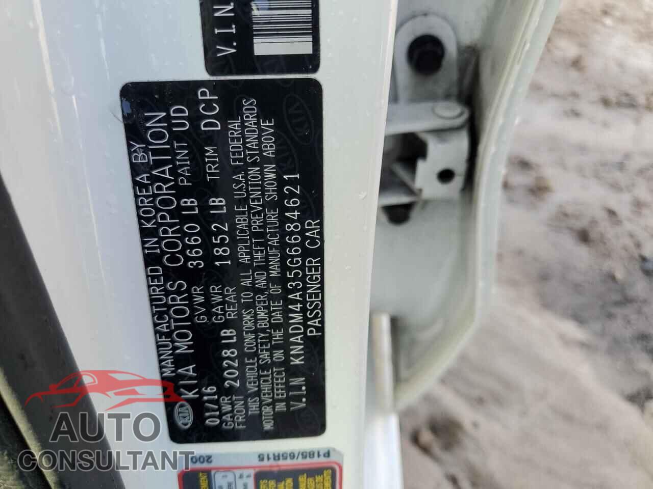 KIA RIO 2016 - KNADM4A35G6684621