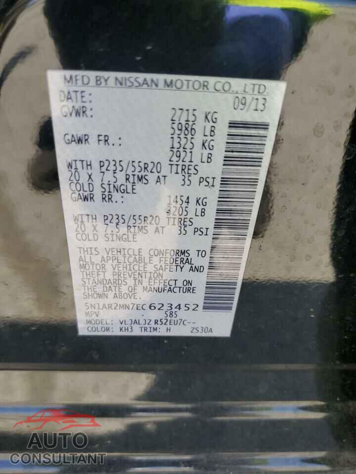 NISSAN PATHFINDER 2014 - 5N1AR2MN7EC623452