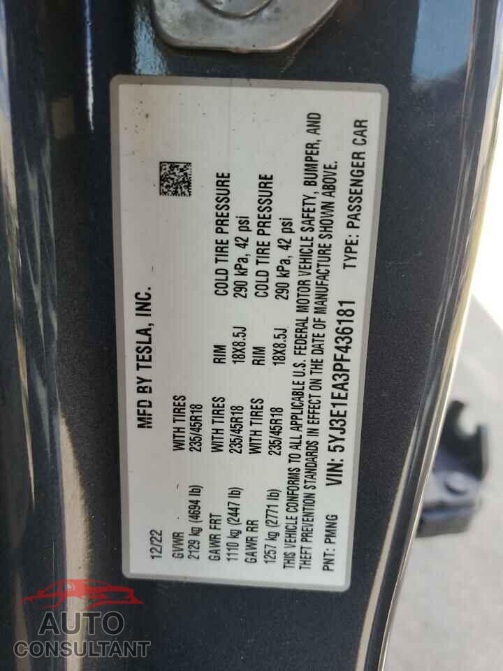 TESLA MODEL 3 2023 - 5YJ3E1EA3PF436181