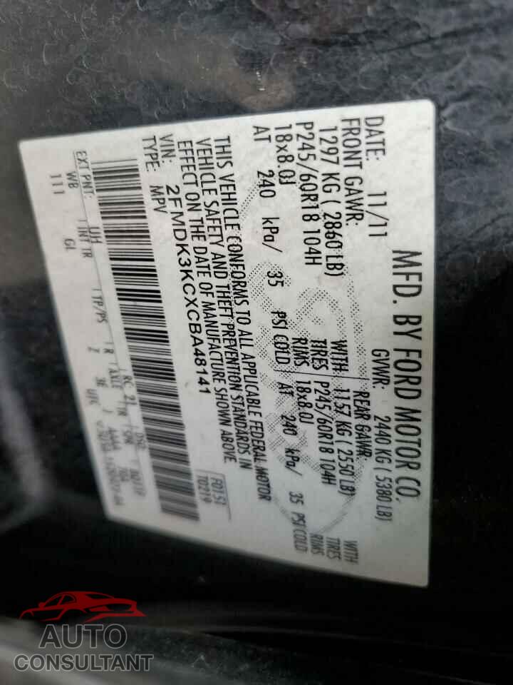FORD EDGE 2012 - 2FMDK3KCXCBA48141