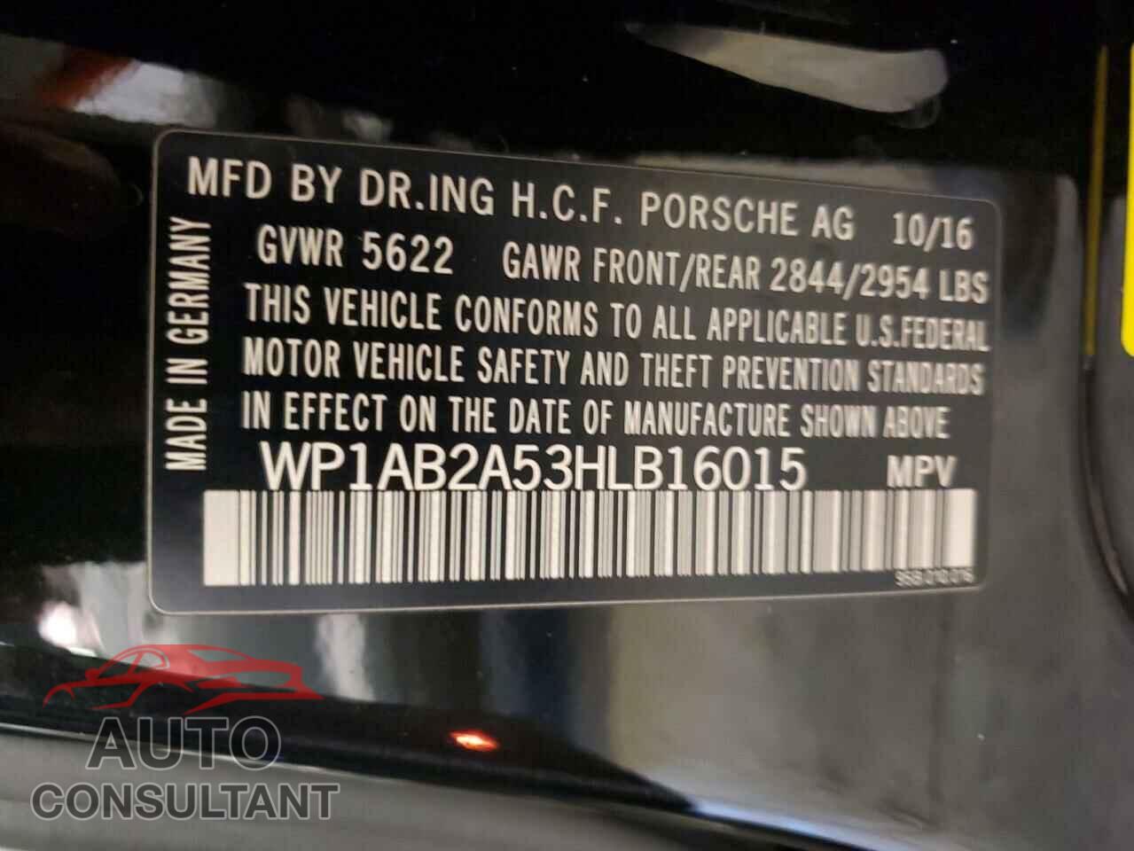 PORSCHE MACAN 2017 - WP1AB2A53HLB16015