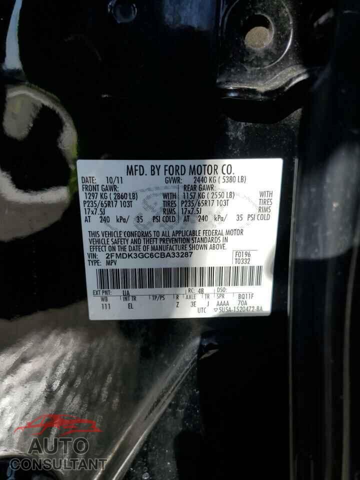 FORD EDGE 2012 - 2FMDK3GC6CBA33287