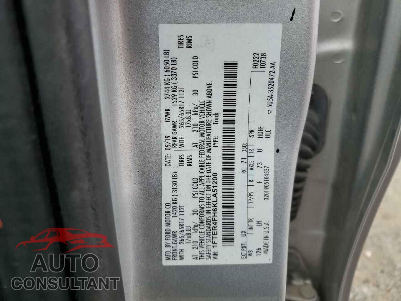 FORD RANGER 2019 - 1FTER4FH6KLA51200