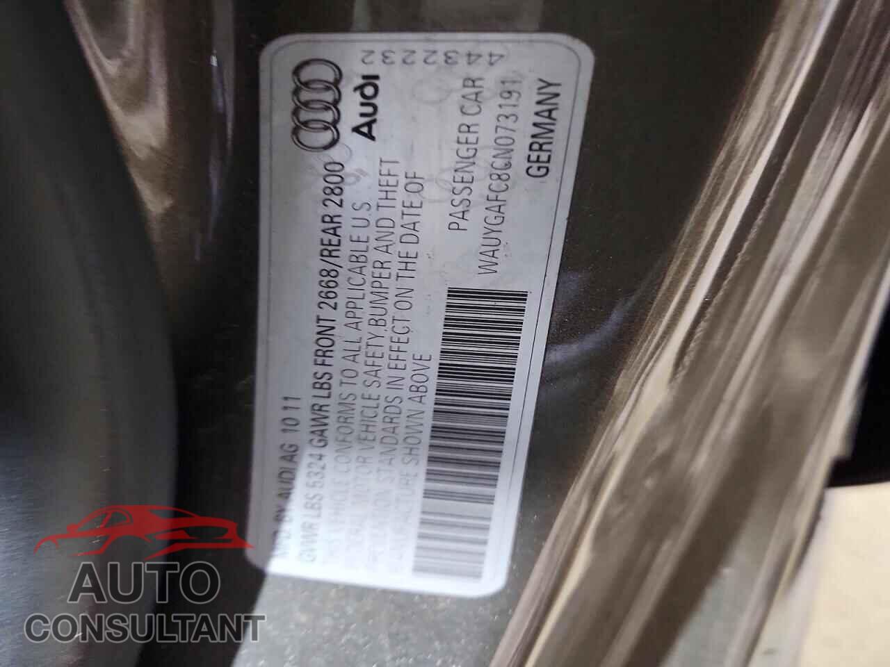 AUDI A7 2012 - WAUYGAFC8CN073191