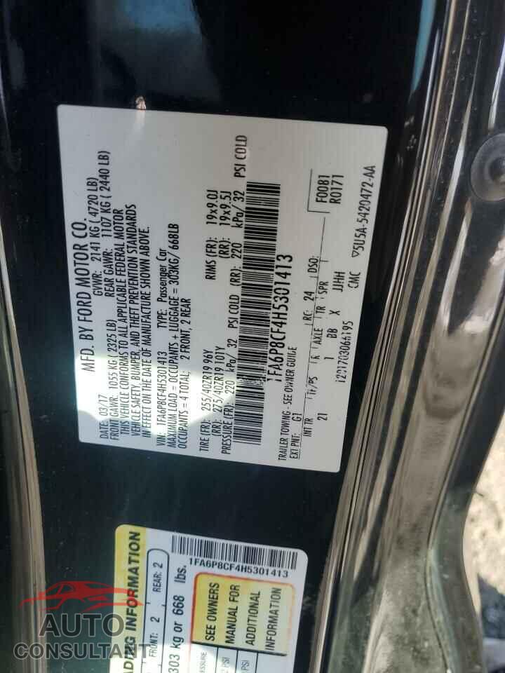 FORD MUSTANG 2017 - 1FA6P8CF4H5301413